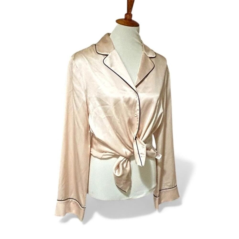 100% Silk COS Pajama Style Blouse Size S